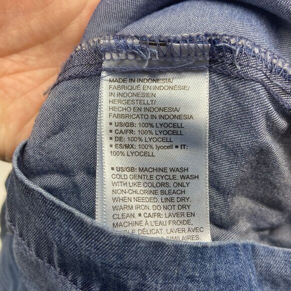 Daily Ritual Women’s Blue Faux Wrap Short Sleeve Romper Size 8 - Picture 4 of 6